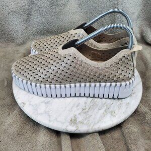 Ilse Jacobsen Shoes Womens EU 38 US 7.5 Hornbaek Tan Leather Perforated Slip-On